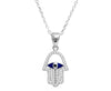 Lucky evil eye hamsa necklace in sterling silver Necklaces The Crystal and Wellness Warehouse 