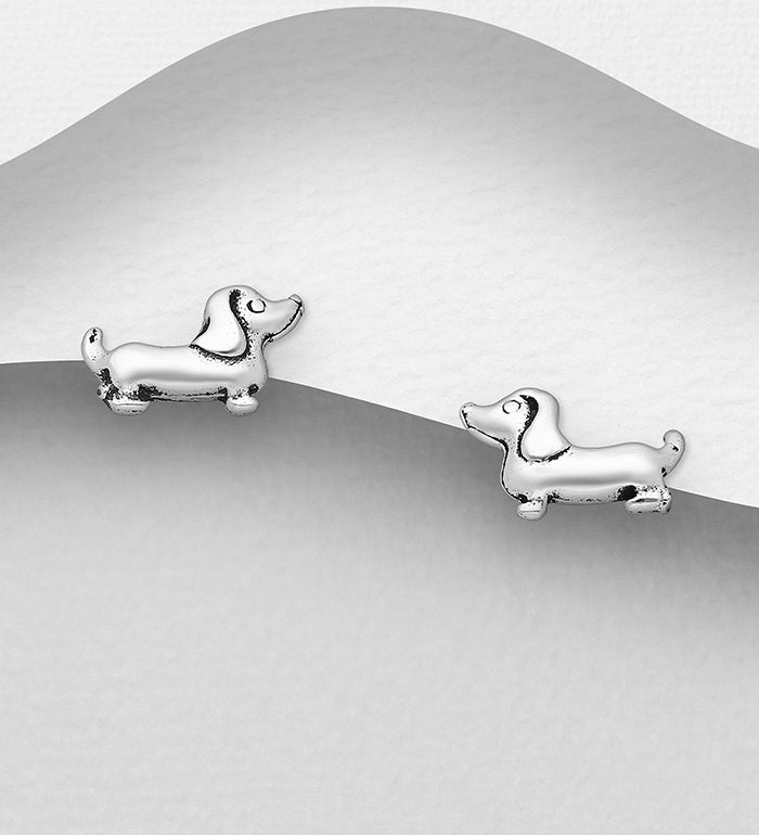 Mini sausage dog silver earrings Earrings The Crystal and Wellness Warehouse 
