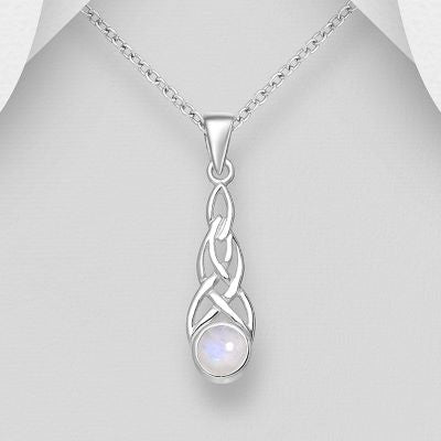 Moonstone Celtic drop silver pendant Charms & Pendants The Crystal and Wellness Warehouse 