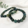 Moss Agate 8mm Polished Beaded Bracelet