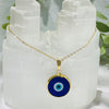 Load image into Gallery viewer, Murano glass handmade evil eye necklace in gold finish Necklaces The Crystal and Wellness Warehouse 