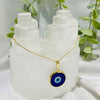 Load image into Gallery viewer, Murano glass handmade evil eye necklace in gold finish Necklaces The Crystal and Wellness Warehouse 