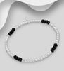 Onyx beaded stretch silver bracelet Bracelets The Crystal and Wellness Warehouse 