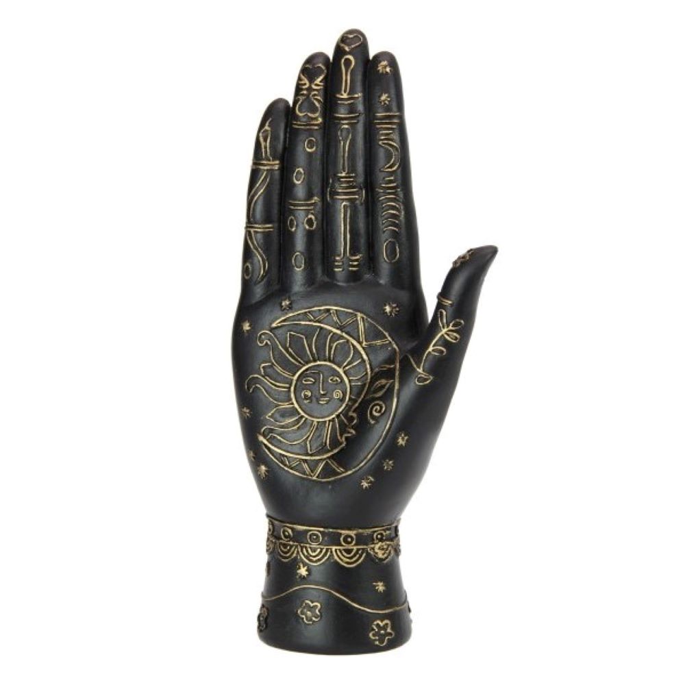 Palmistry hand black and gold home decor