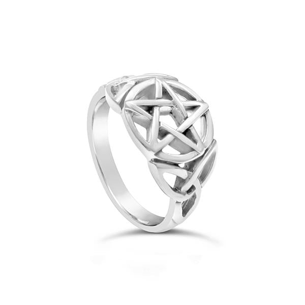 Pentagram 925 sterling silver ring with celtic knot Rings The Crystal and Wellness Warehouse 