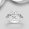 Pentagram silver ring with triquetra design Rings The Crystal and Wellness Warehouse 