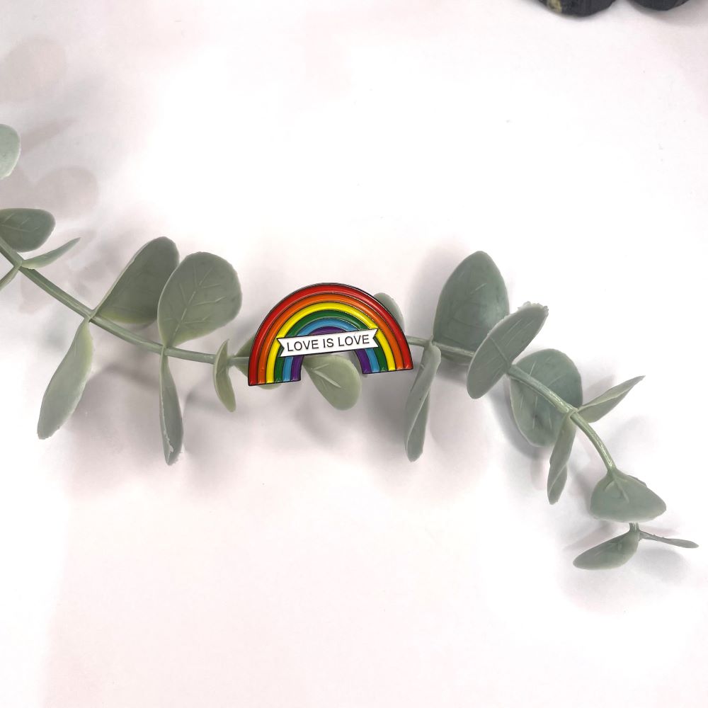 Rainbow love progress pride pins in 3 design choices