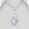 Rainbow moonstone celtic inspired design silver pendant Charms & Pendants The Crystal and Wellness Warehouse 