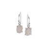 Raw rose quartz silver hook earrings Earrings The Crystal and Wellness Warehouse 