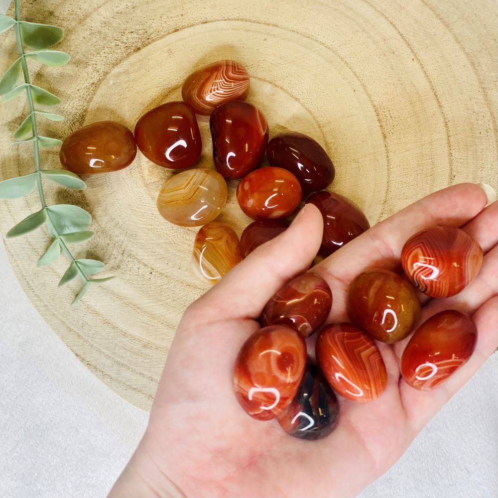 Sardonyx polished tumbles in 3 sizes to choose from