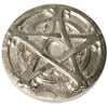 Pentagram incense holder 10cm round silver finish