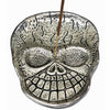 Skull incense holder silver finish