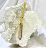 Smoky quartz point pendant in gold style finish Necklaces The Crystal and Wellness Warehouse 