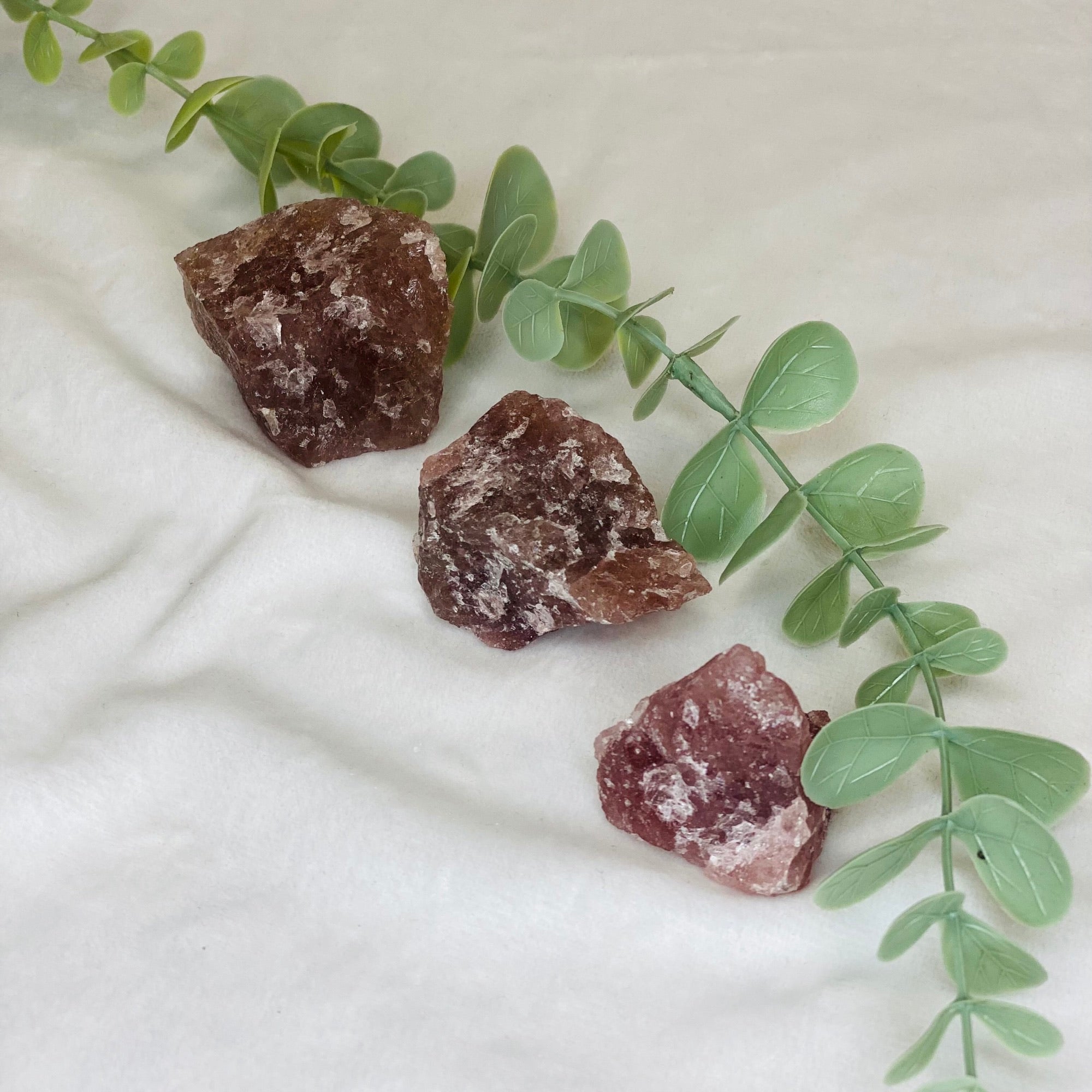 Raw Strawberry quartz chunks ~ various sizes to choose from