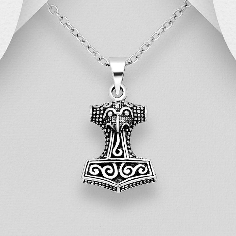 Thor's hammer silver pendant