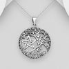 Mystical Celtic tree of life pentagram sterling silver pendant