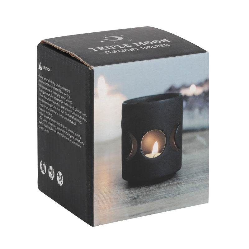 Triple moon and star tea light candle holder Homewares The Crystal and Wellness Warehouse 