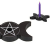 Triple moon pentagram wish / spell candle holder resin