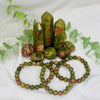 8mm Unakite bead bracelet