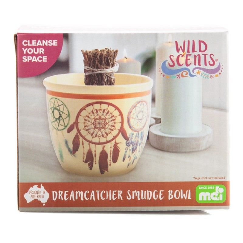 Wild Scents Dreamcatcher Ceramic Smudge Bowl Spirituality The Crystal and Wellness Warehouse 