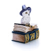 Mystical wizard owl on magic spell book trinket box / home decor item